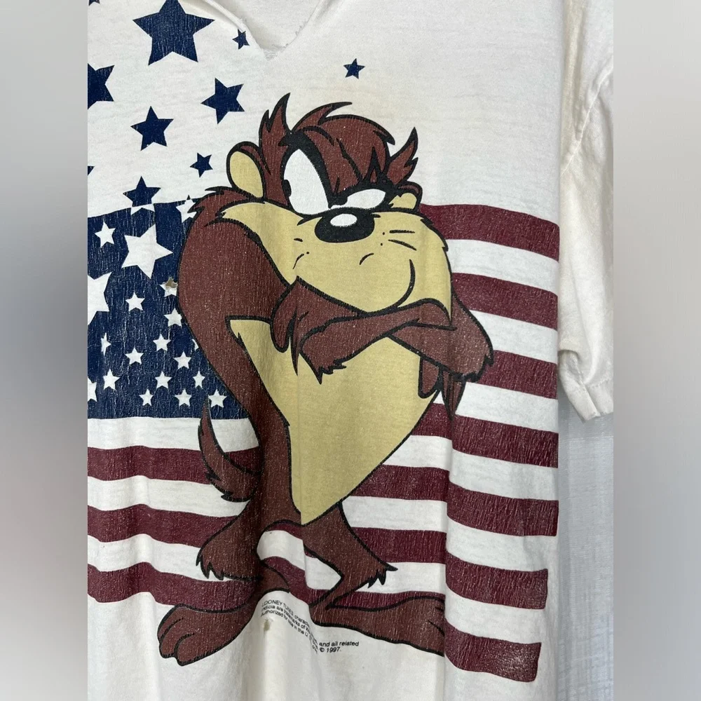 DELTA TAS THE TASMANIAN DEVIL VTG TEE TSHIRT XL USA Looney Tunes - Picture 4 of 12